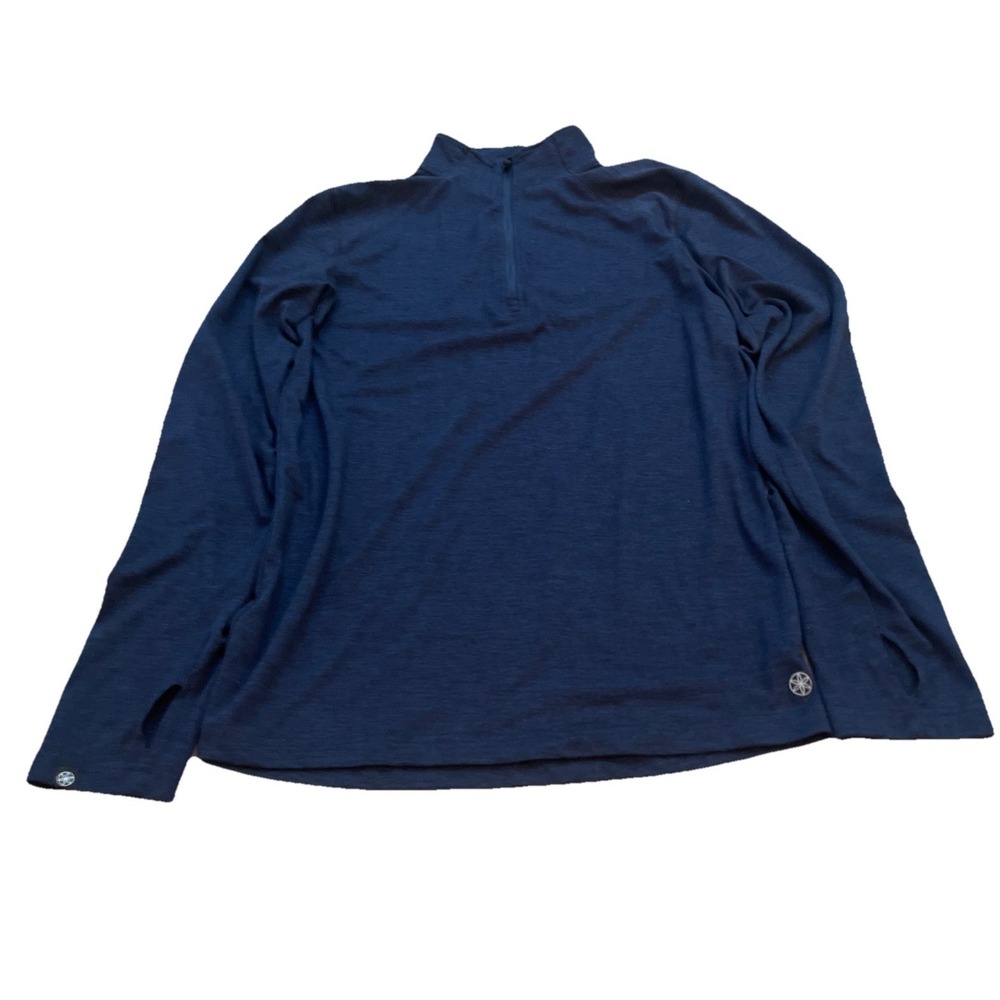 Gaiam Activewear Women's Light Blue Long Sleeve Shirt Quarter Zip Size Small